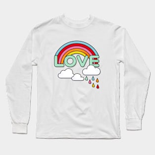 Rainbow Love Typography Long Sleeve T-Shirt